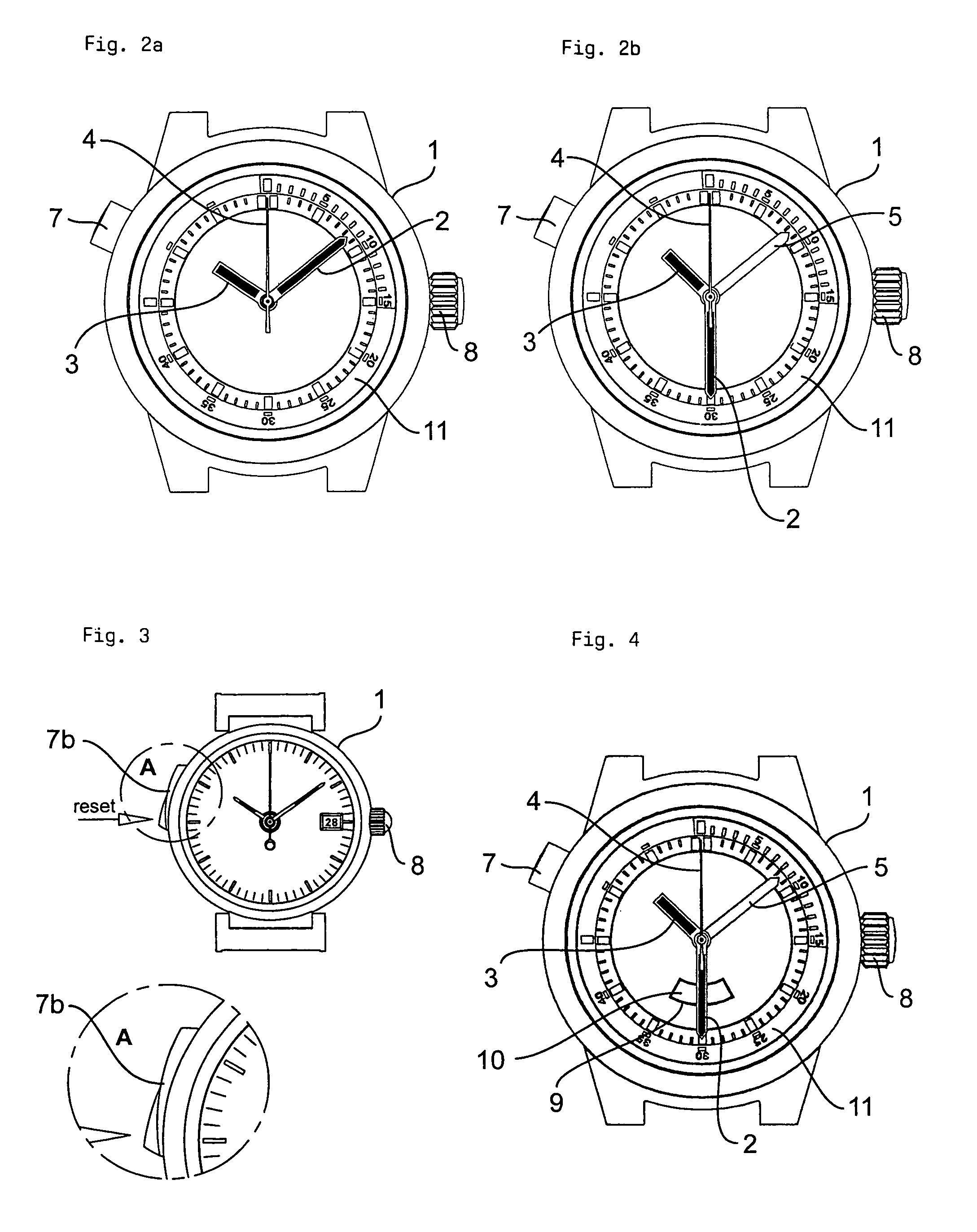 Watch with fly back hand function and corresponding fly back hand mechanism