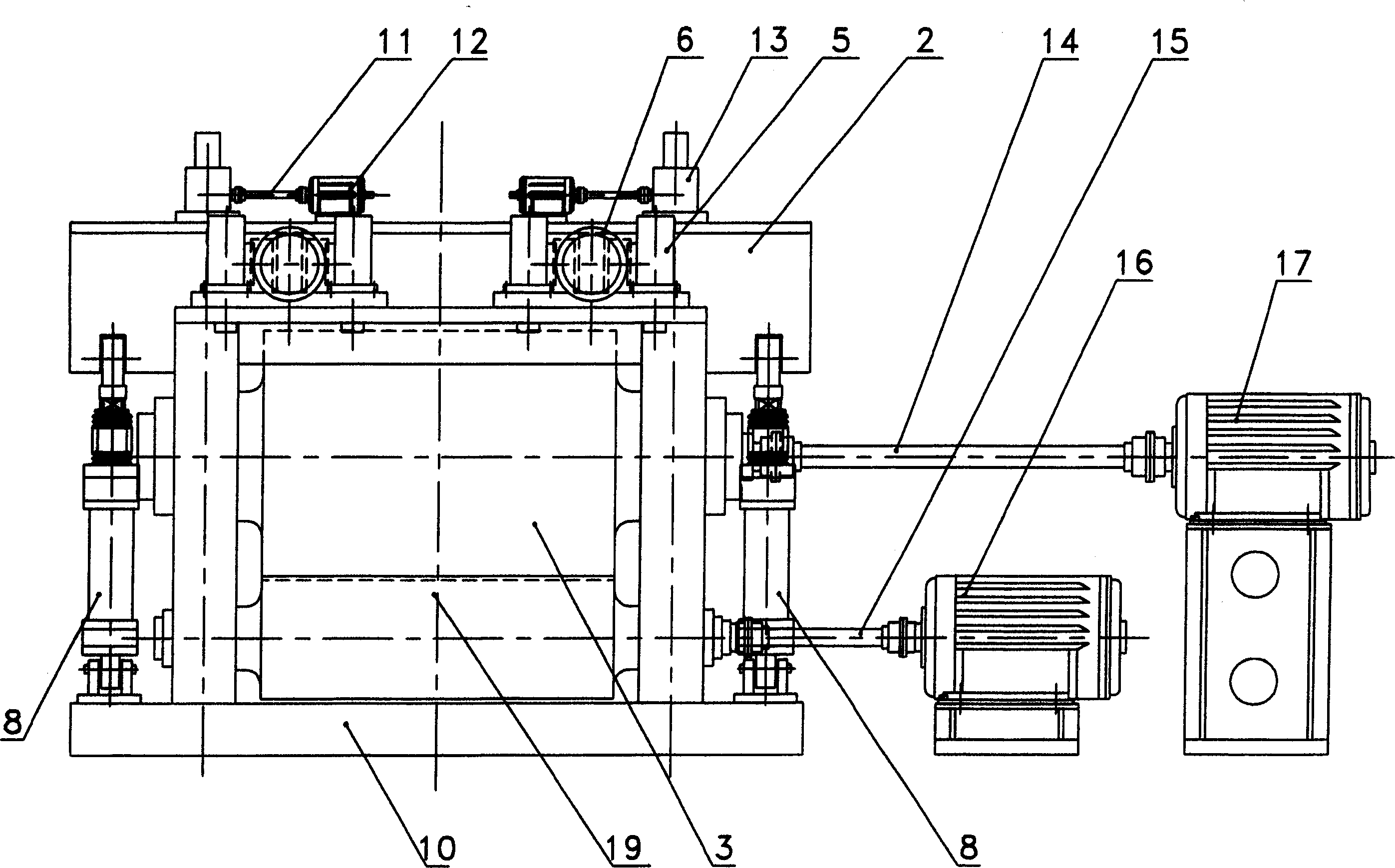 Pinch roll unit for underground winding machine and with adjustable offset distance and its adjusting method