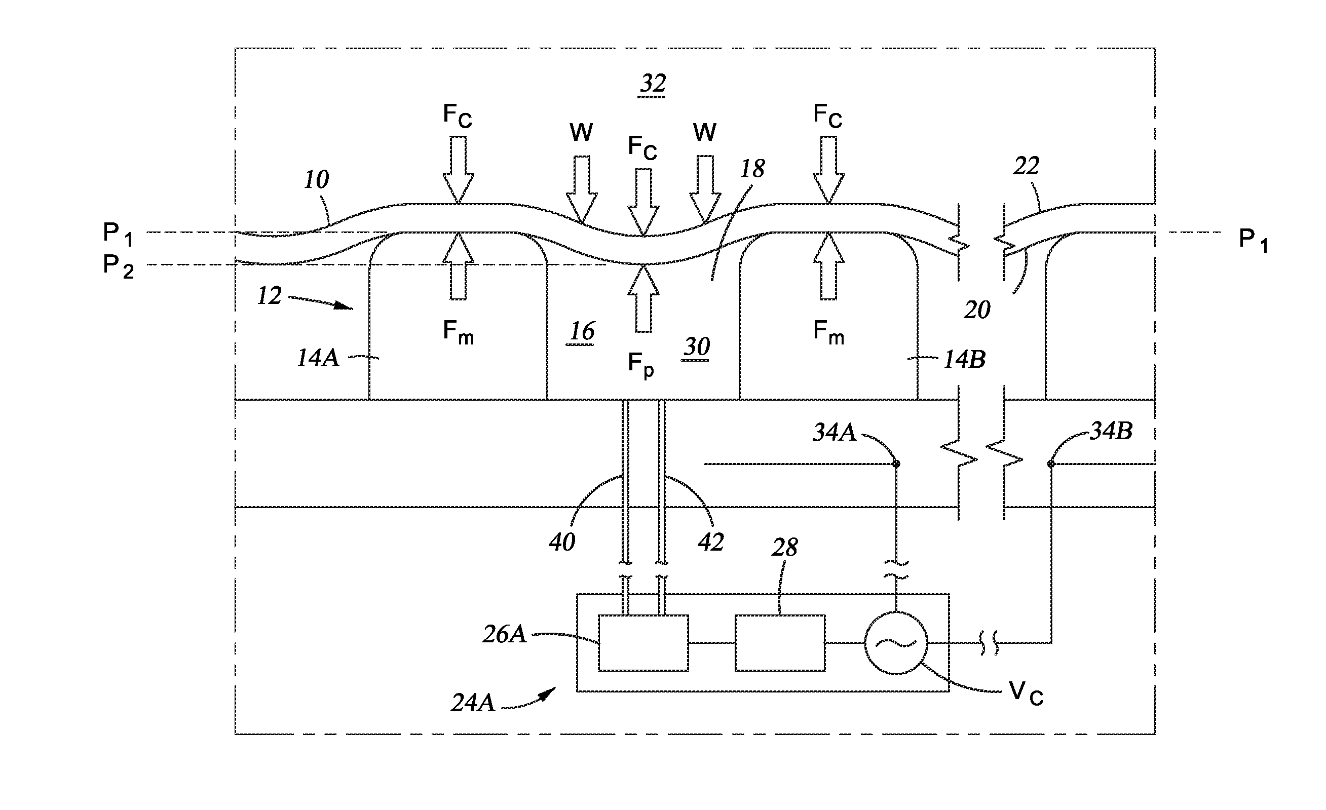 Control systems employing deflection sensors to control clamping forces applied by electrostatic chucks, and related methods