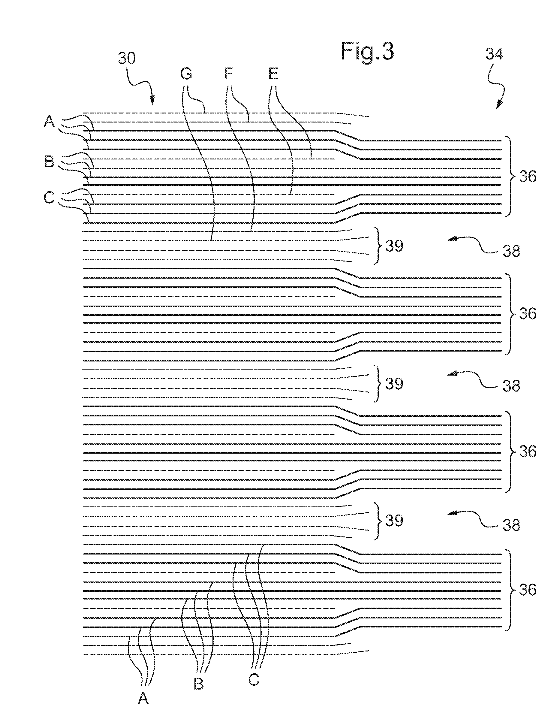 Tension-torque-transmission element for a fenestron blade and method for producing it