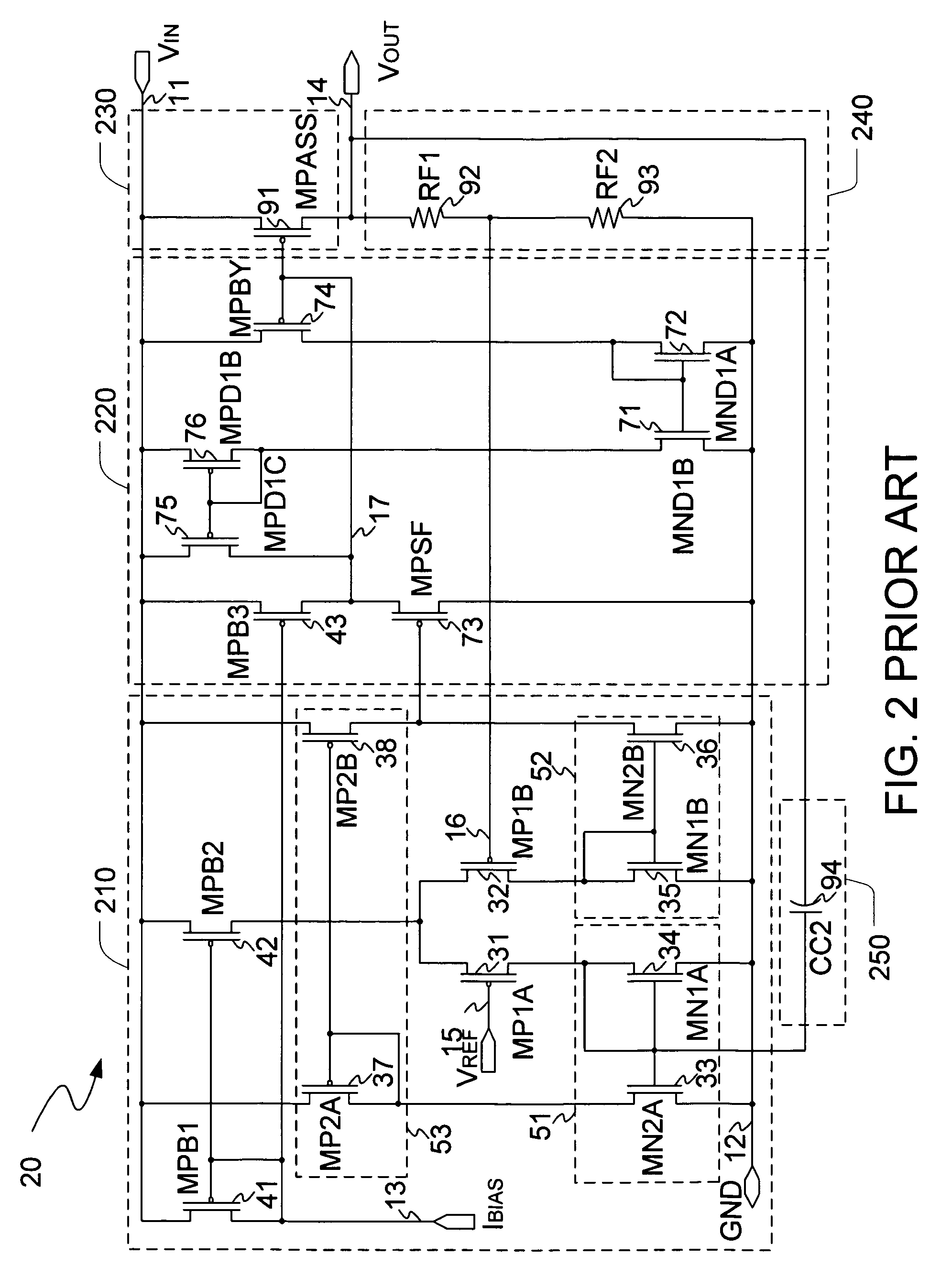Low drop-out voltage regulator with enhanced frequency compensation