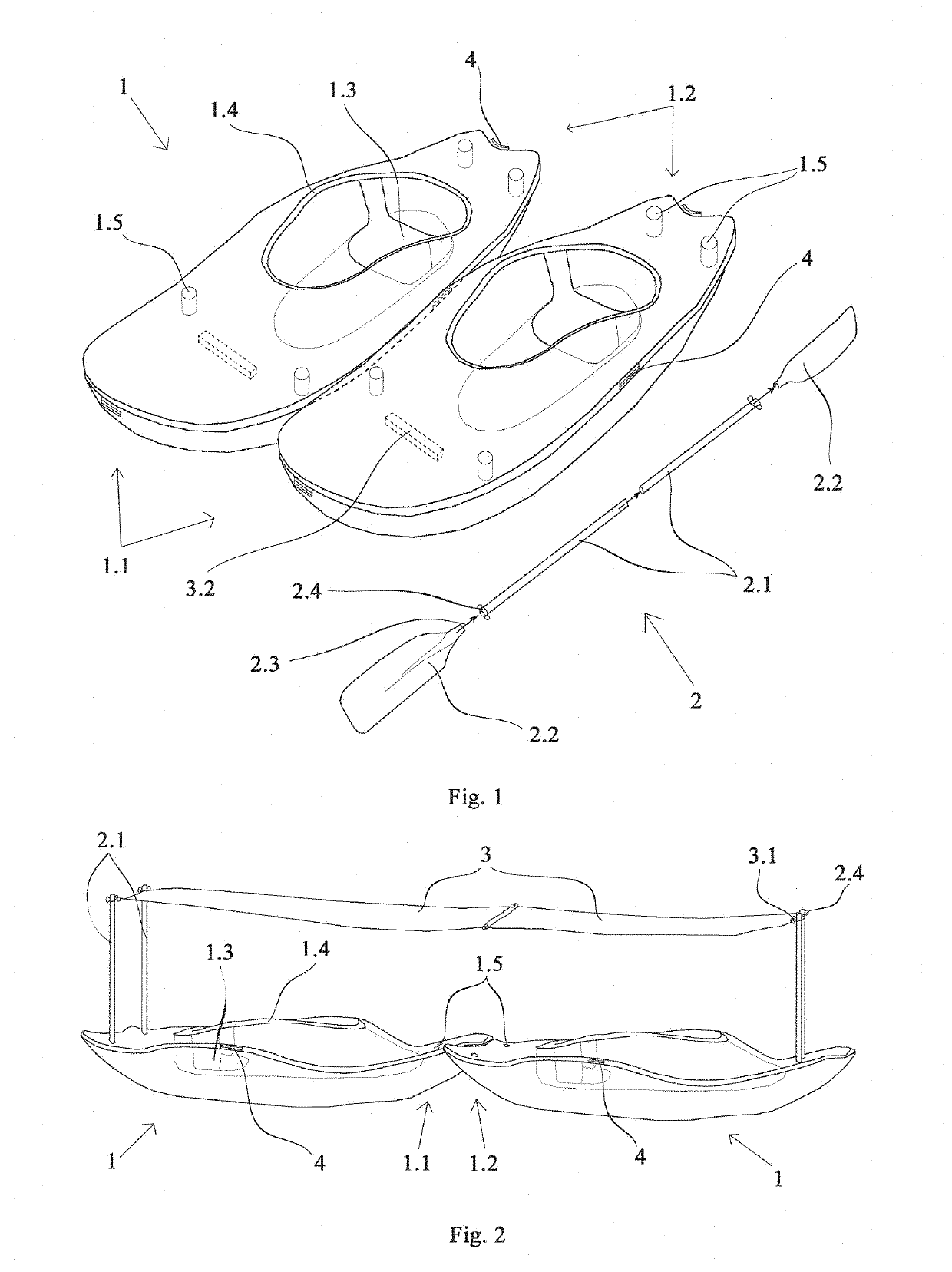 Transparent modulatable kayak with shading system
