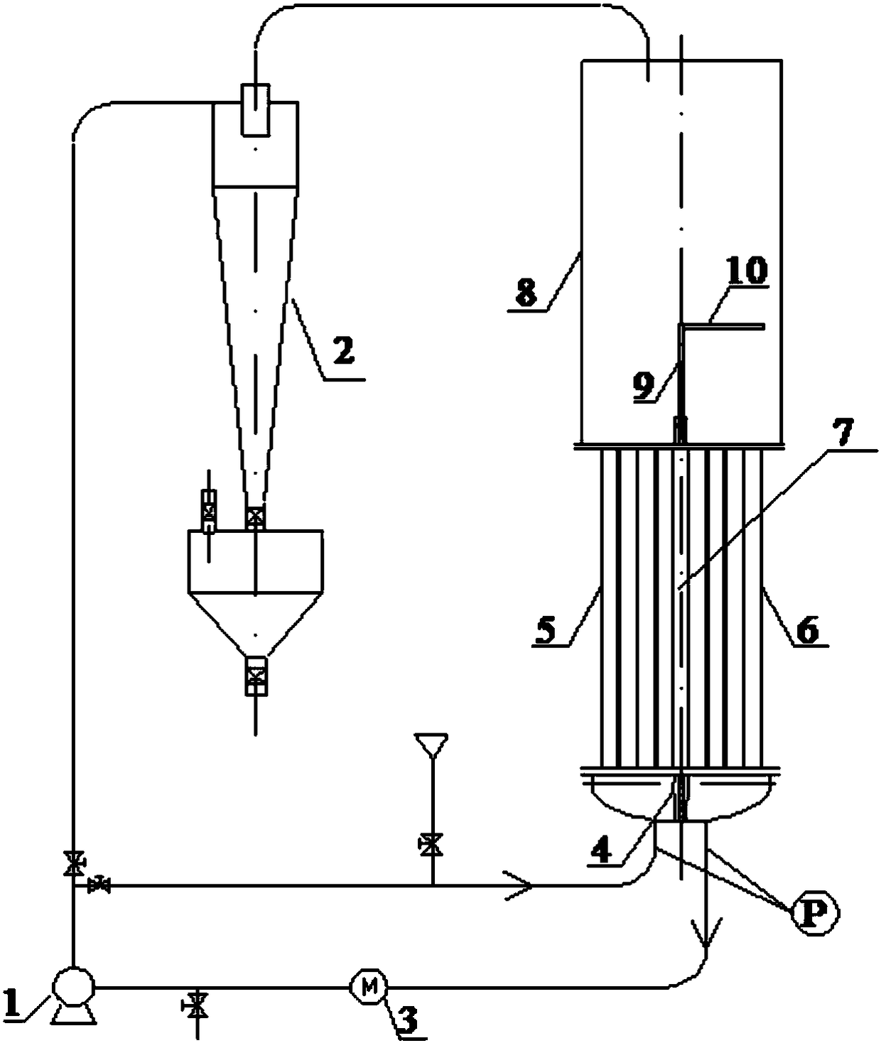 Vertical double-tube-pass circulation fluidized bed evaporator with separation plate