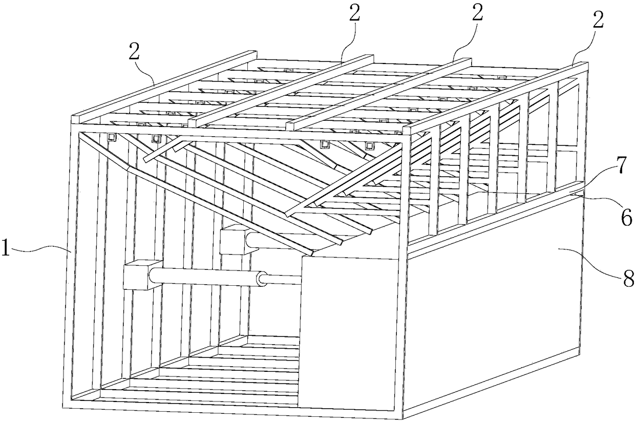 A steel pipe discharge rack