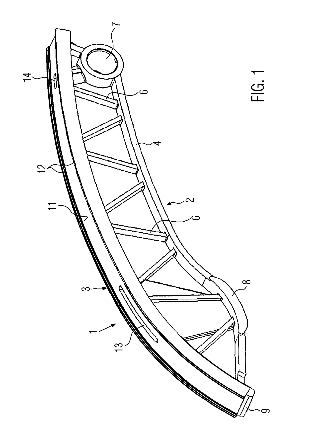 Tensioning or guide rail having an extruded sliding lining body