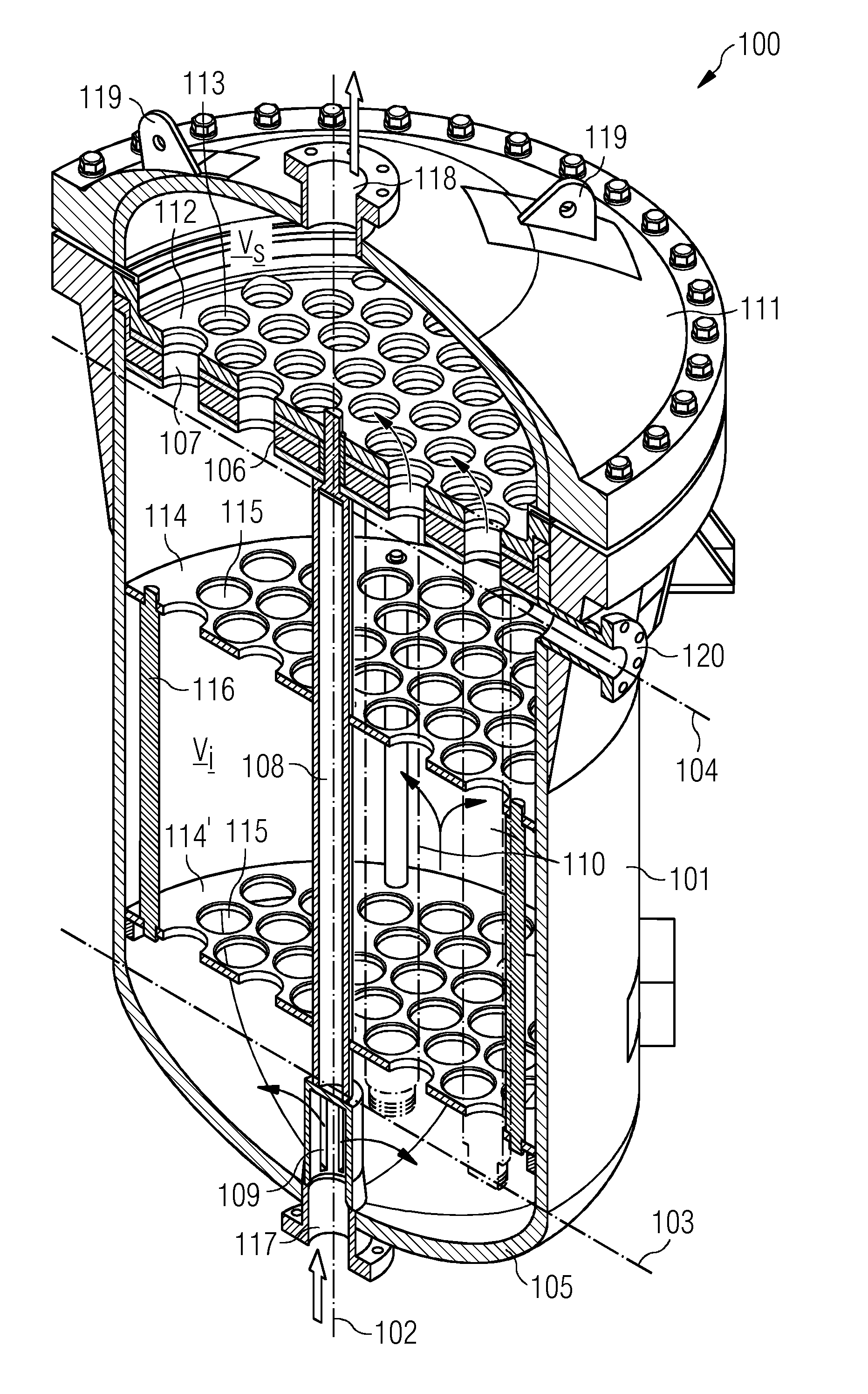 Compact multi membrane vessel for water ultrafiltration
