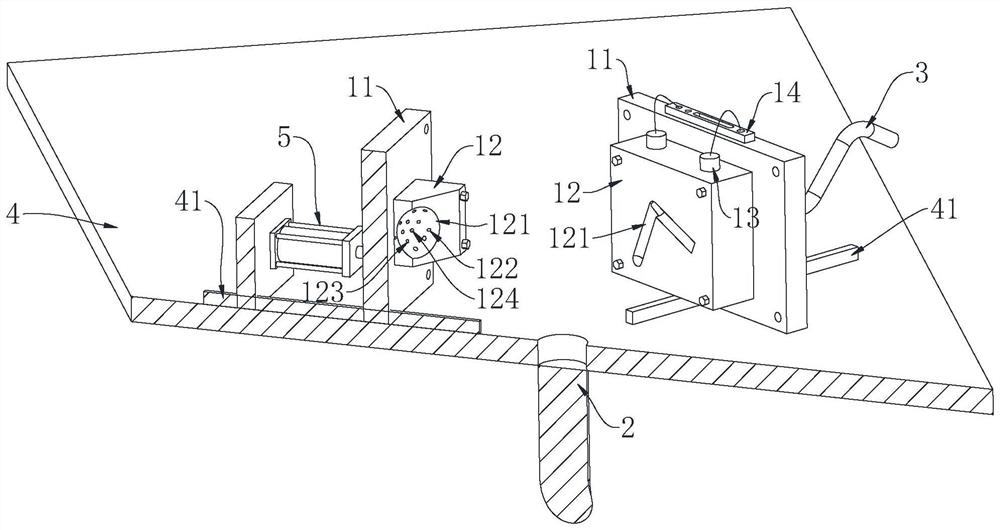 Mounting structure of water pressure testing equipment for building construction and testing equipment