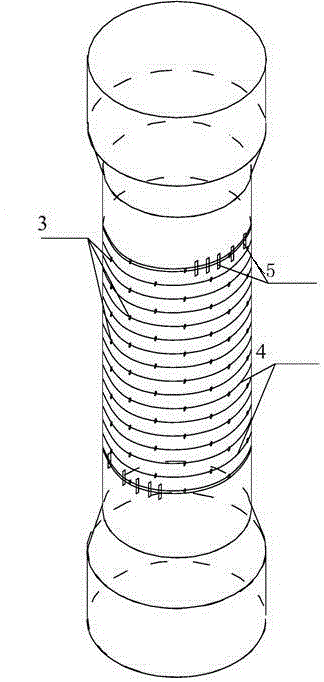 Reinforcing method for winding thermal excitation embedded shape memory alloy wires on concrete column