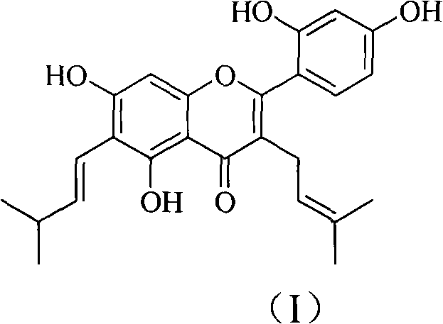 Application of isopentene group flavonoid compound used as pancreatic lipase inhibitor
