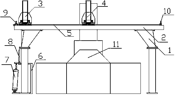 Automatic conveying mechanical arm suitable for glass mould welding