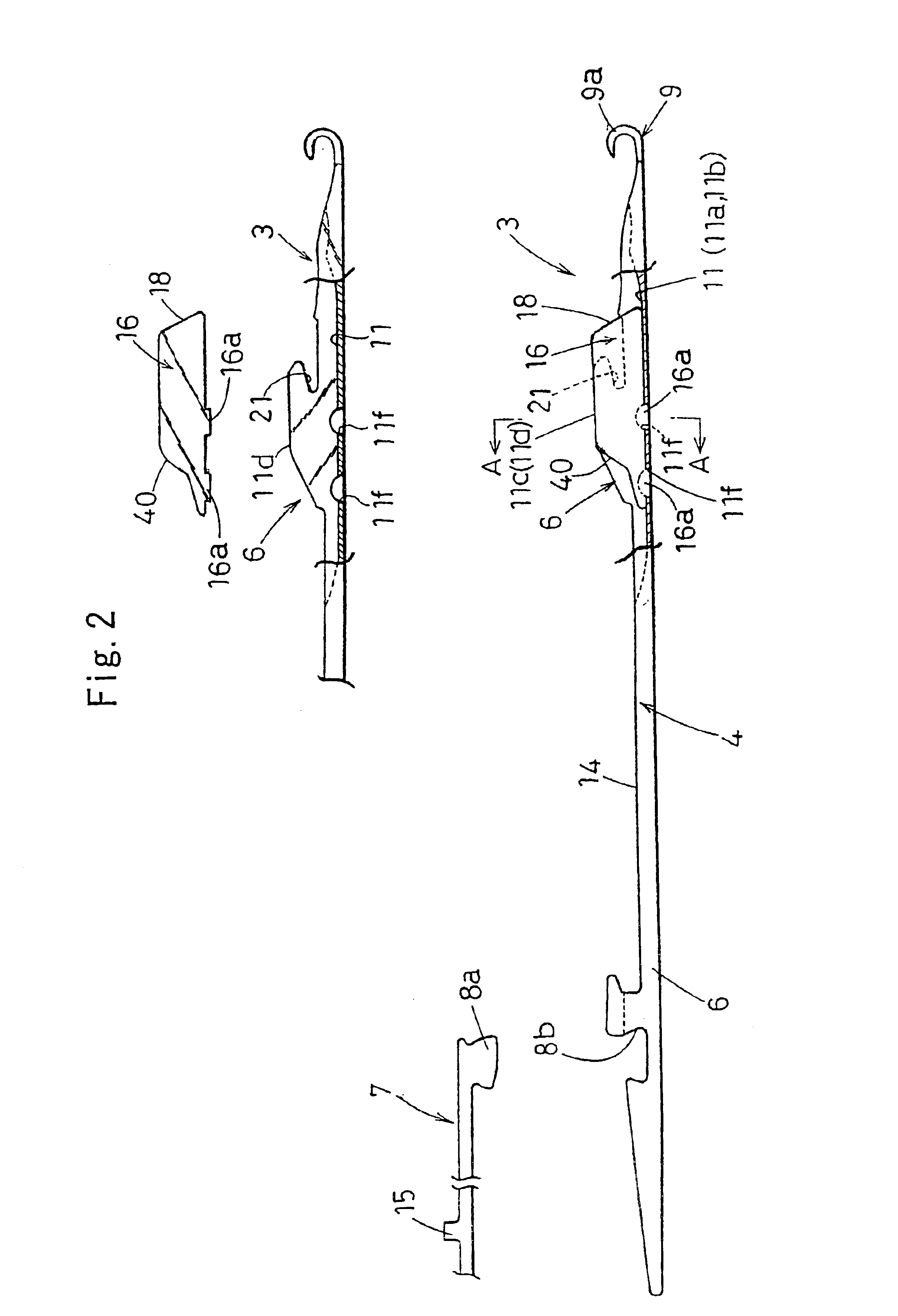 Composite needle of knitting machine