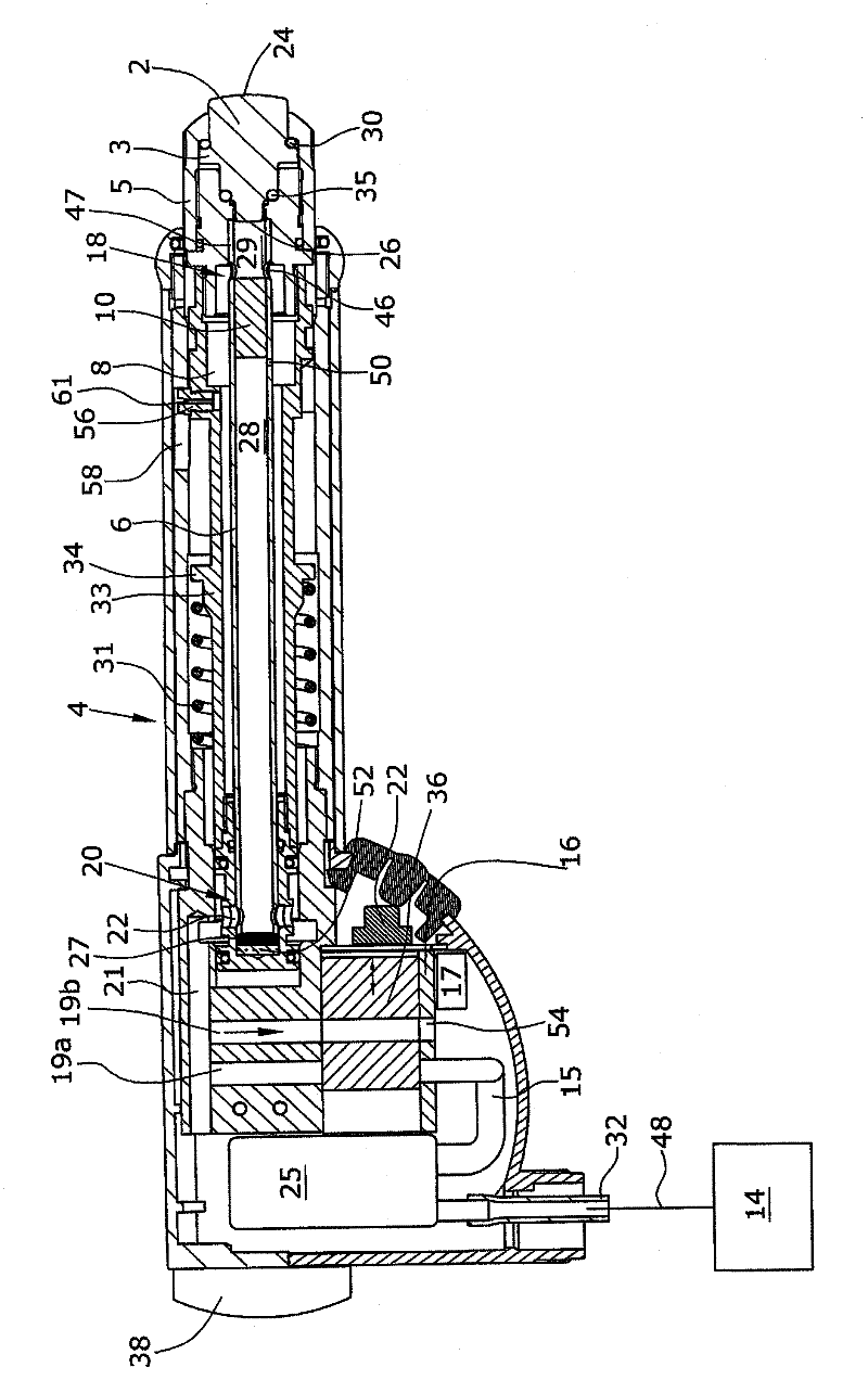 Instrument for treating biological tissue, method for generating shock wave-like pressure waves in such an instrument