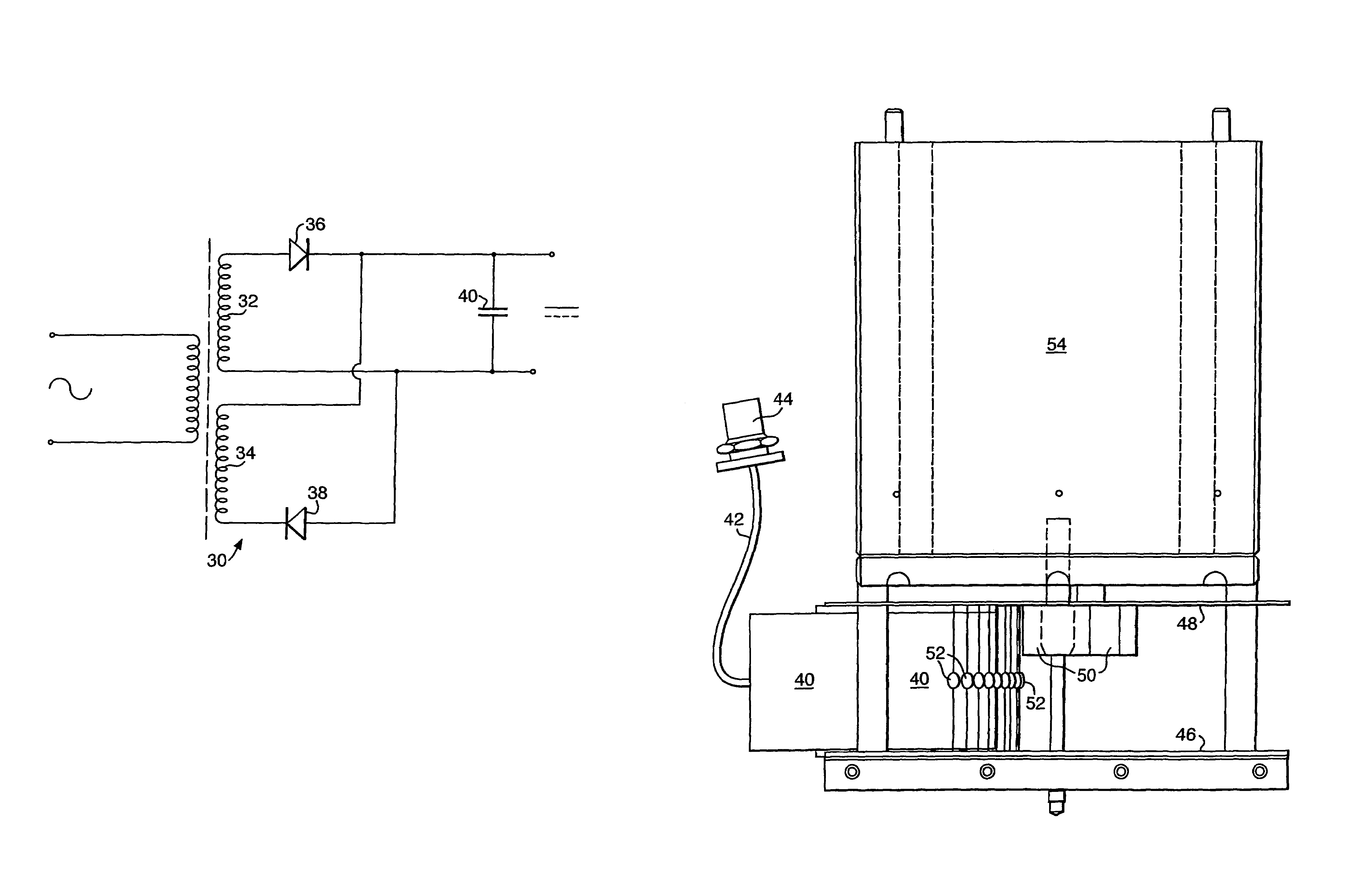 Transformer/rectifier arrangement