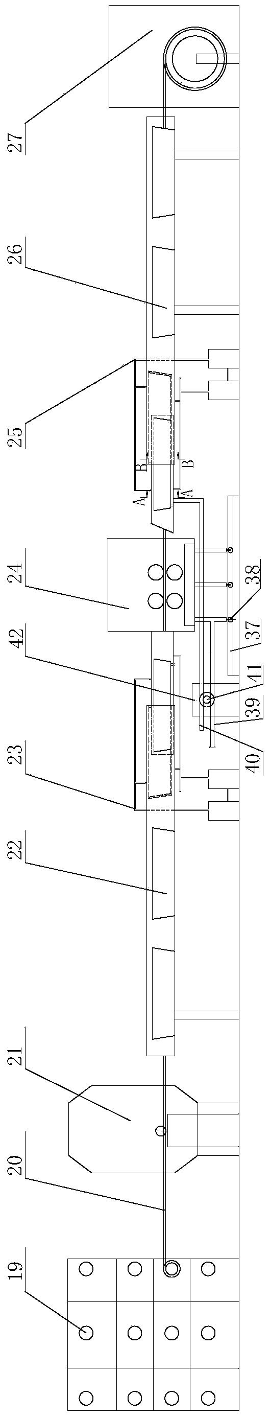 An optical fiber secondary plastic sleeve equipment