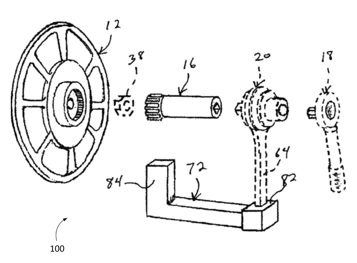 Torque wrench adaptor system for a railcar hand brake