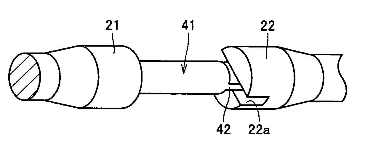 Rolling-contact shaft with joint claw