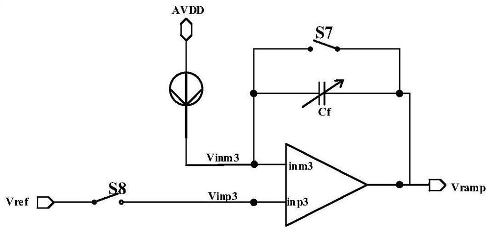 A circuit and system for eliminating dark current using a slope generator