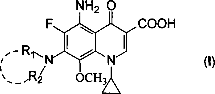 5-amino-8-methoxy quinolone carboxylic acid derivatives and its preparation