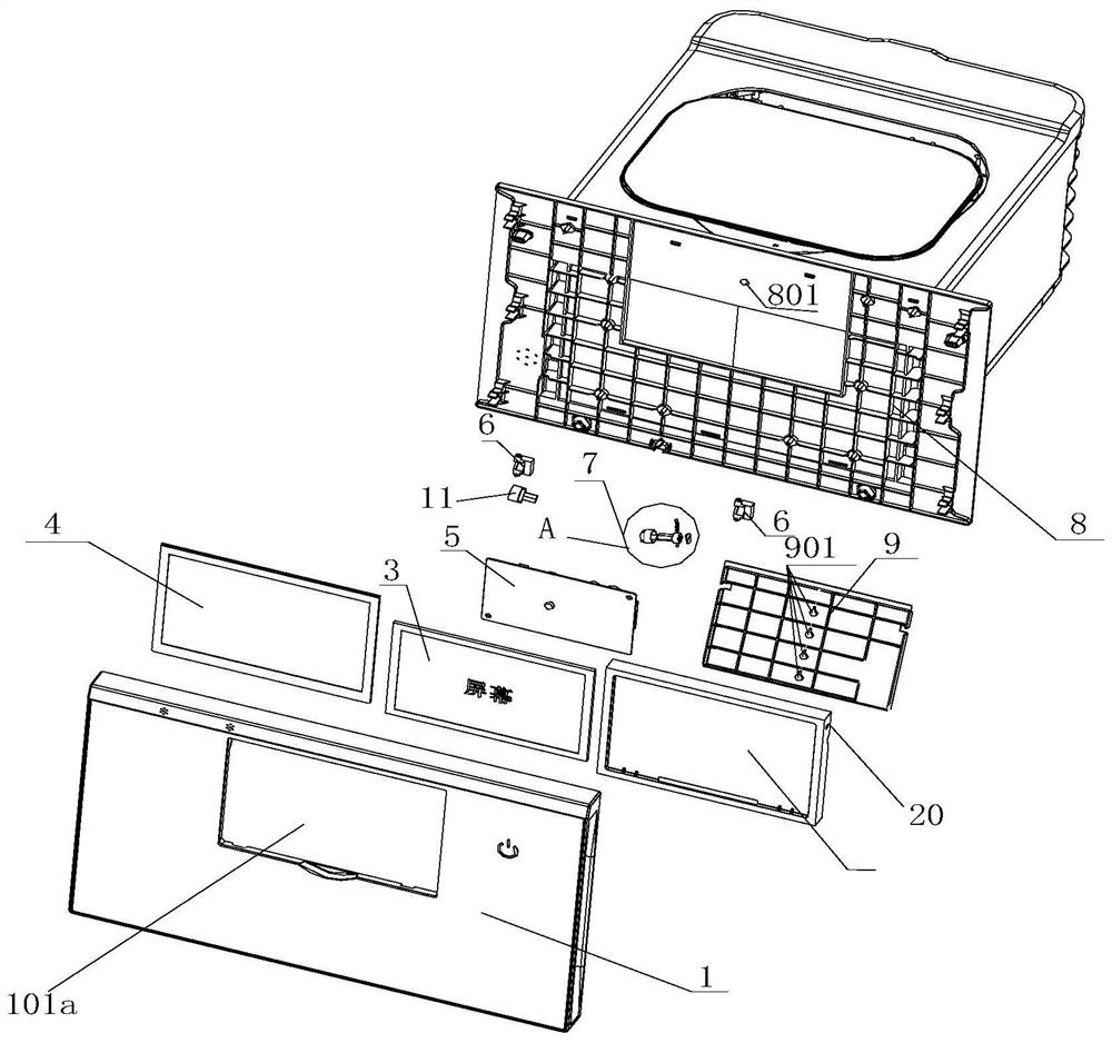 A washing machine control panel structure and its control method and washing machine