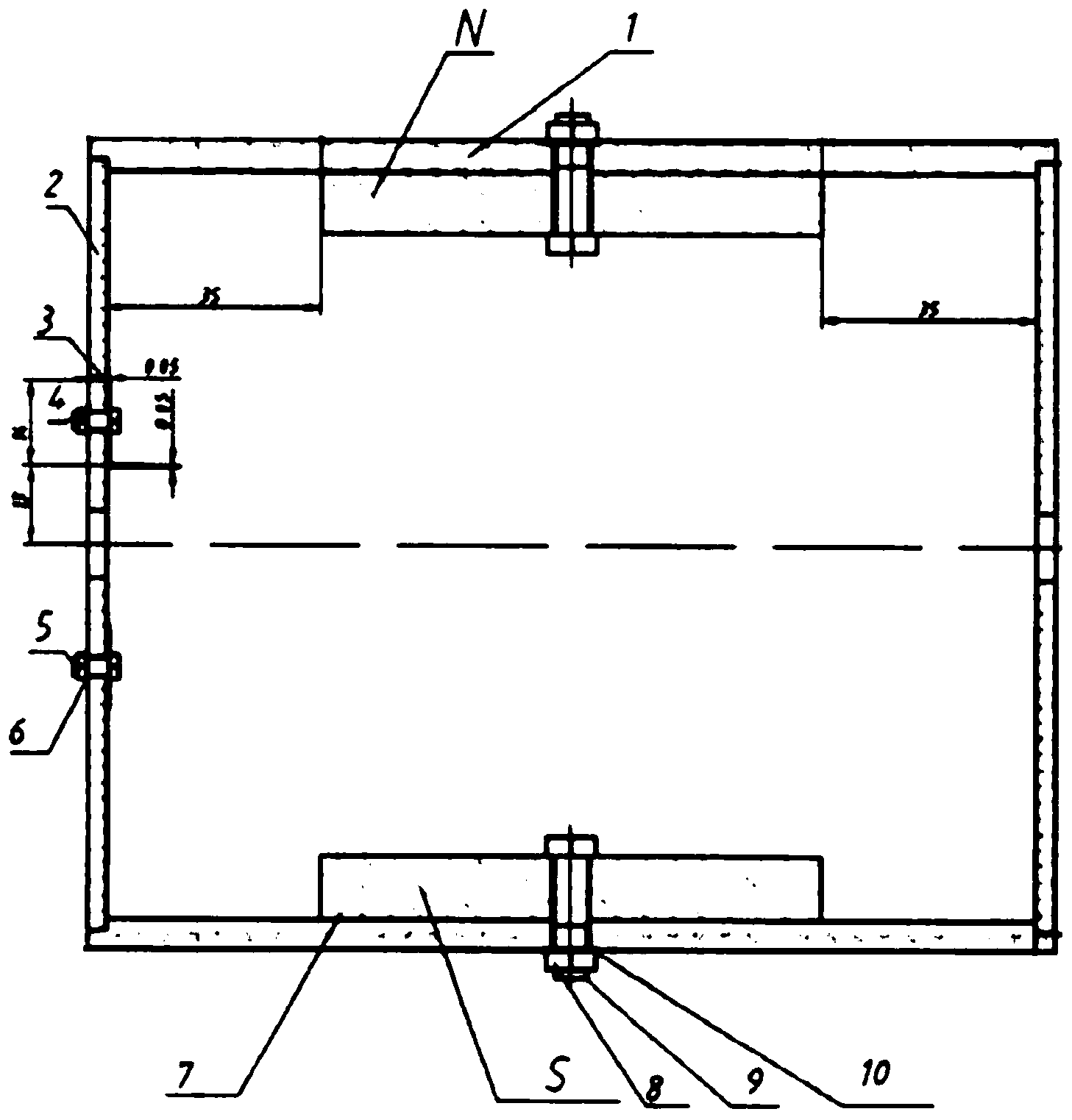 Combination type small-power motor magnetic field simulation model