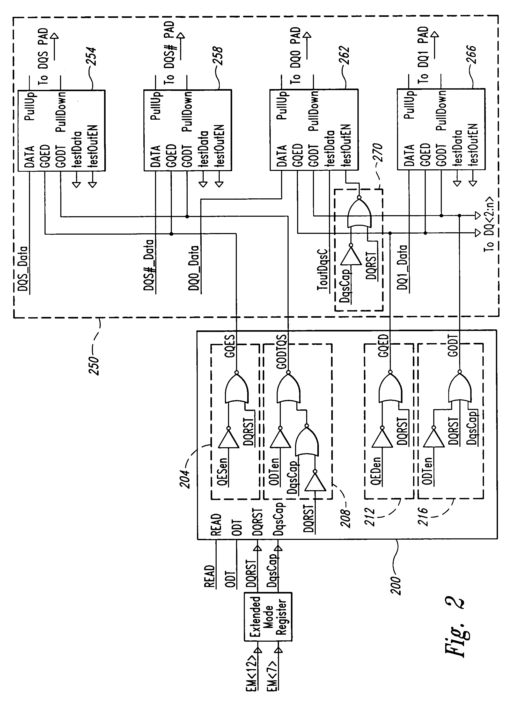 Apparatus and method for independent control of on-die termination for output buffers of a memory device