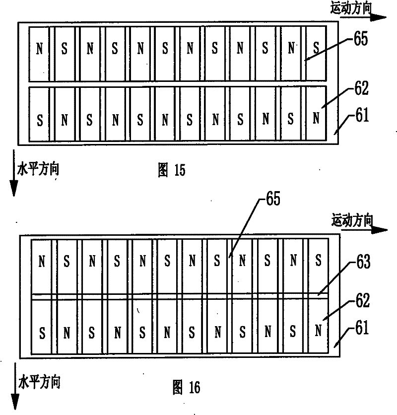 Inter-phase electromagnetic decoupling flat permanent magnet synchronous straight line motor