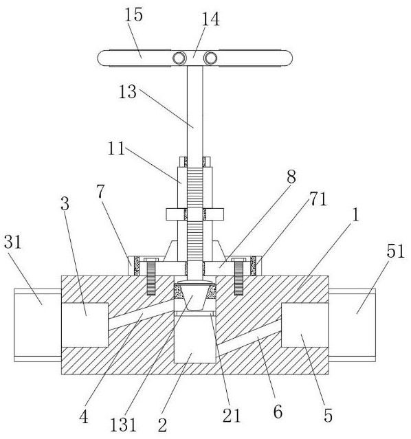 Needle-shaped stop valve for special gas