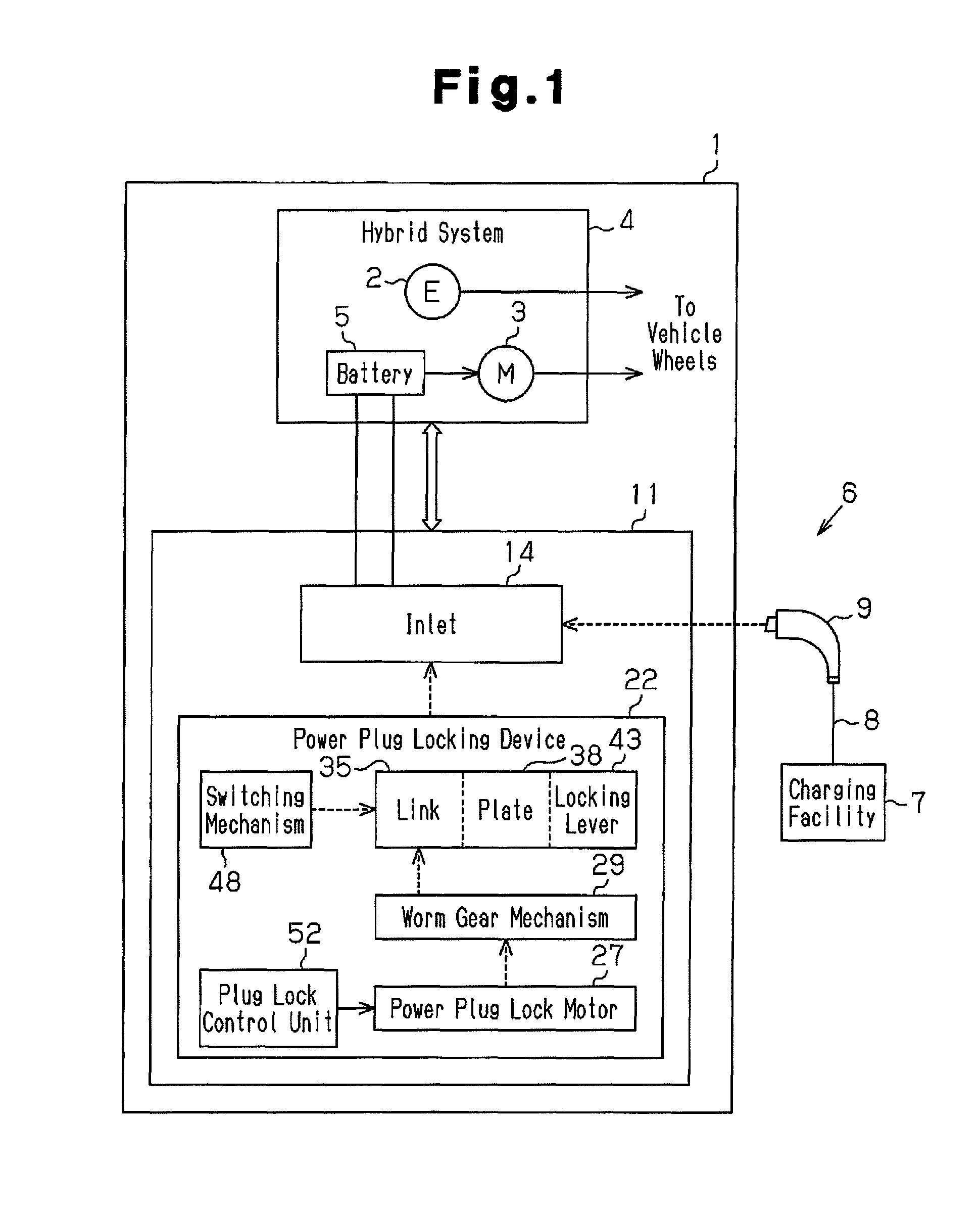 Power plug locking device having a control unit for moving a lock member between different positions