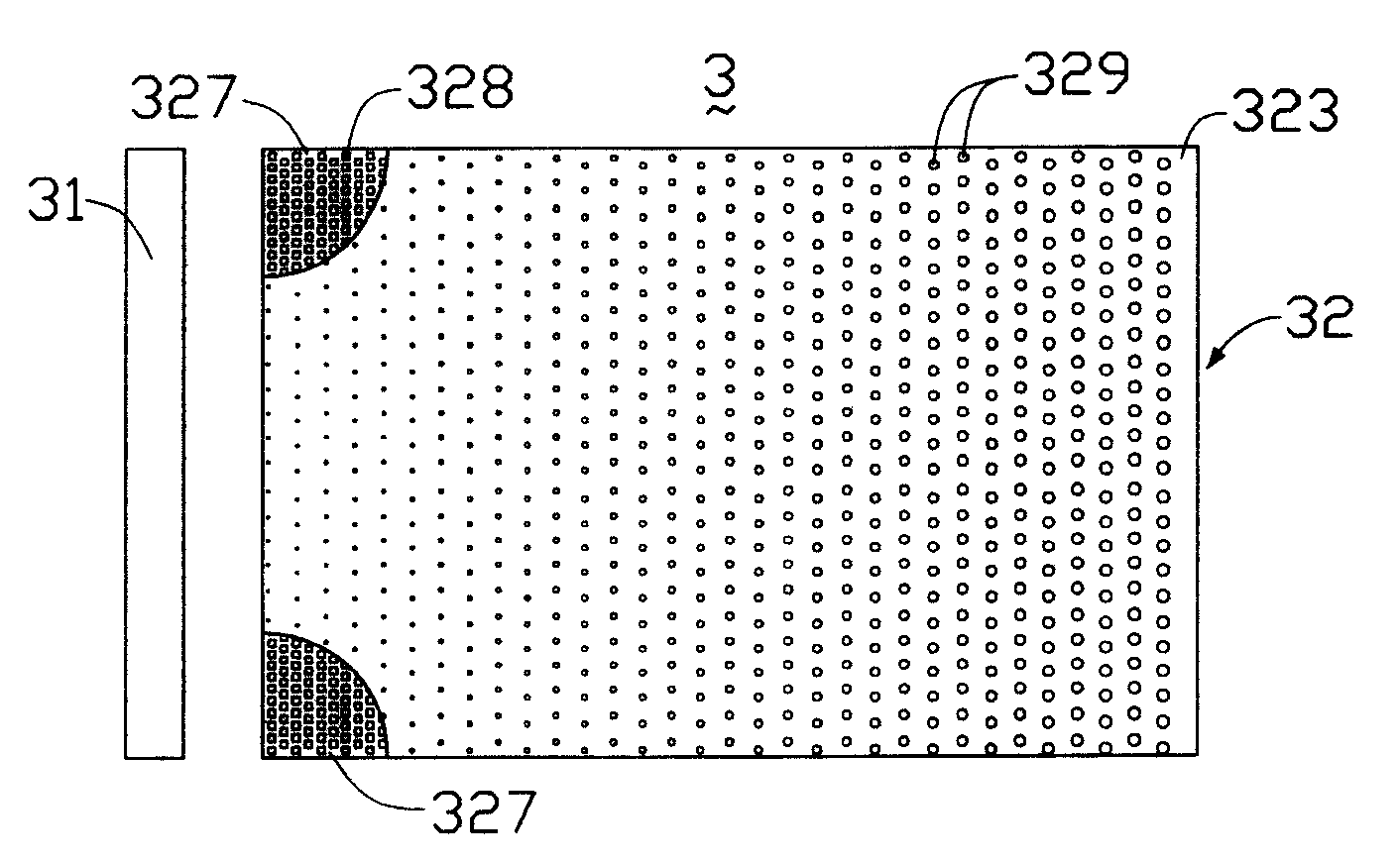 Area light source device and light board thereof