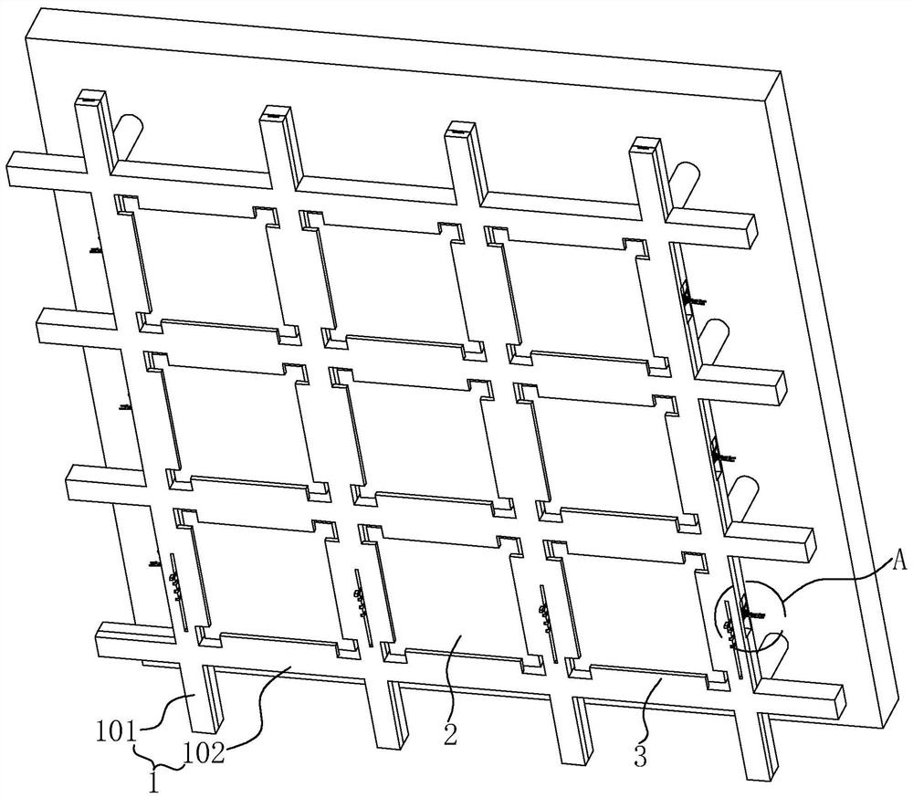 Indoor suspended ceiling structure and construction method thereof