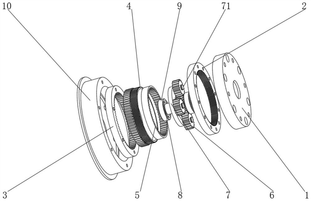 Planetary harmonic composite reducer motor