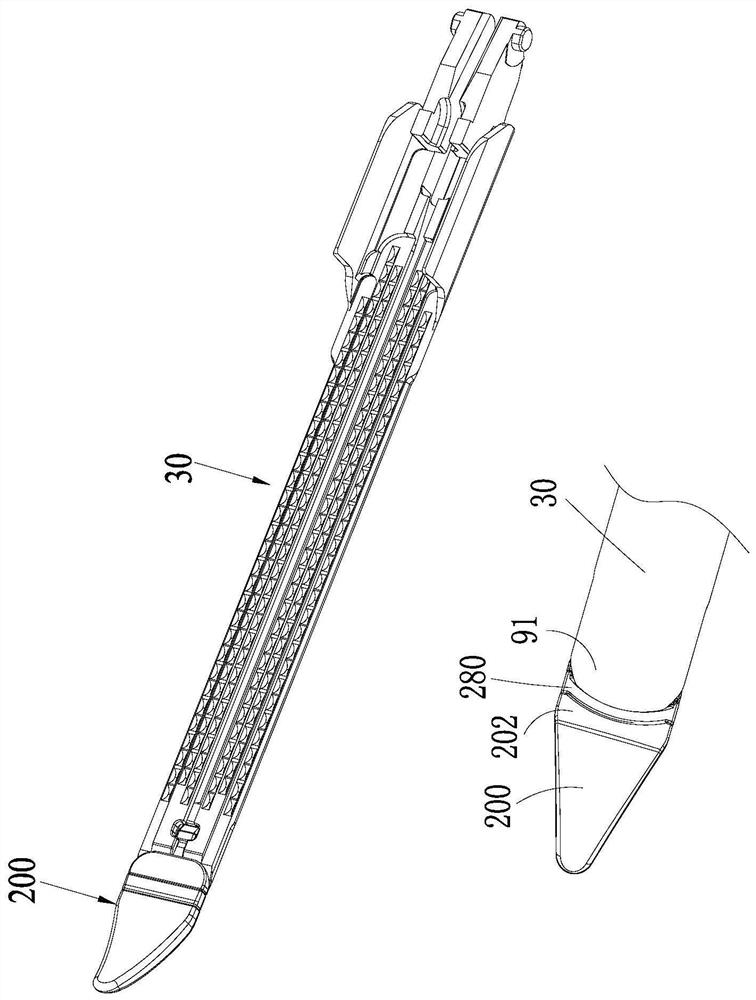 Separating piece and assembly for surgical instrument, and surgical kit