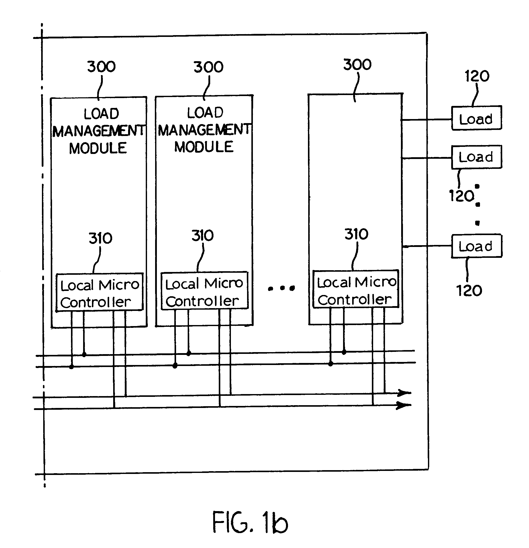 Electric load management center including gateway module and multiple load management modules for distributing power to multiple loads