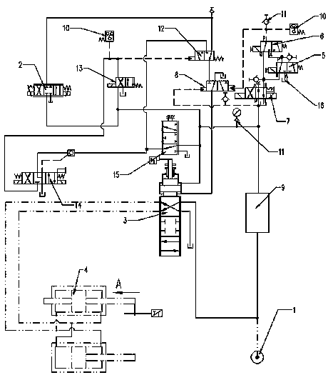 Hydraulic system with redundancy protection function