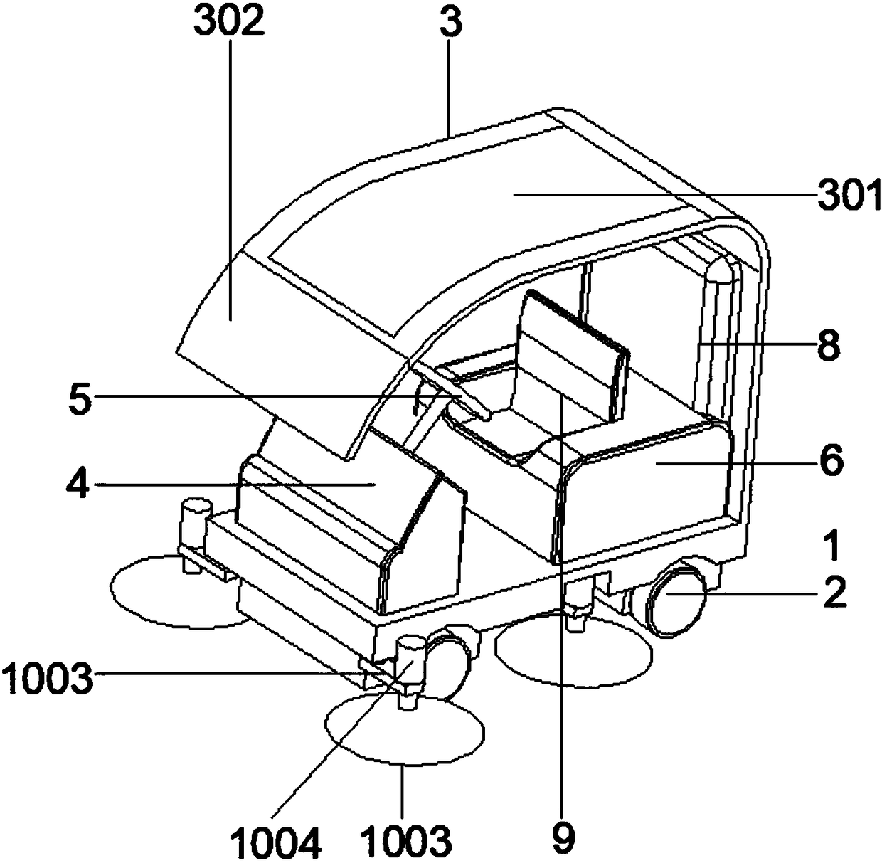 Environment-friendly electric road sweeper