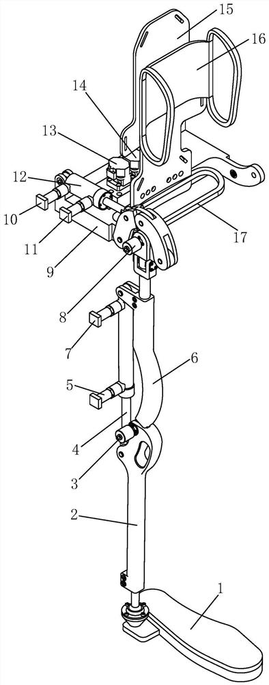 Self-adaptive robust control method and device for under-actuated hydraulic single-leg power-assisted exoskeleton