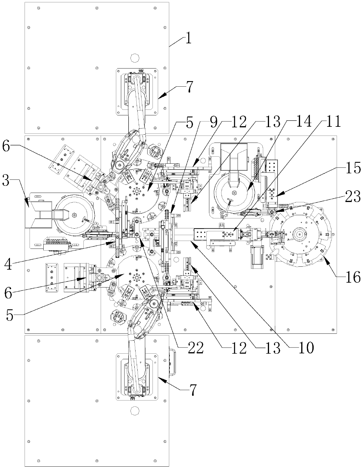 Automatic magnetizing, detecting and tubing all-in-one machine for magnetic materials