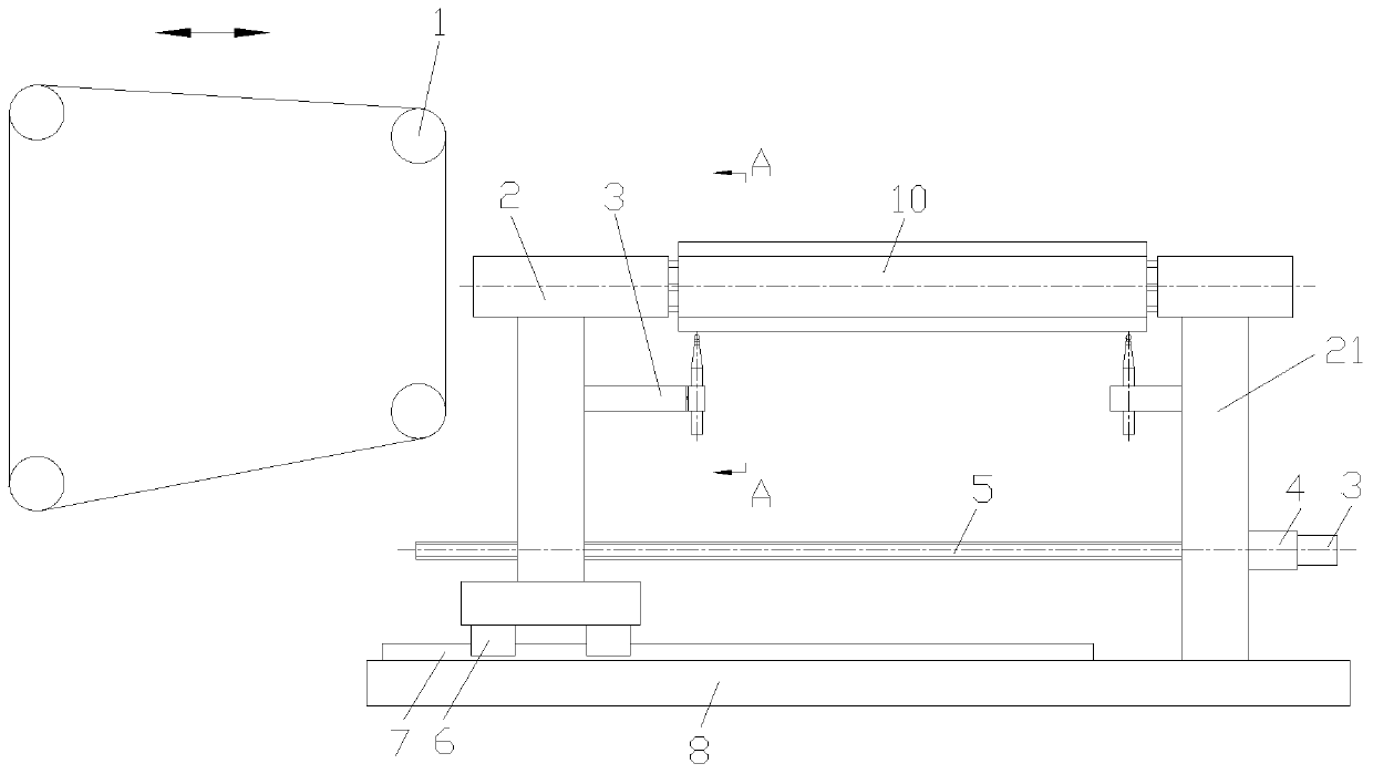 Detection device for angle of cut surface of single crystal silicon rod and square opening machine