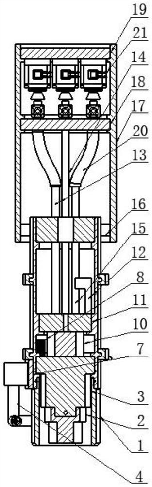 Integrated hot wire submerged arc welding device assisted by magnetic field