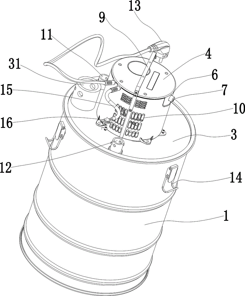 Dust collecting barrel of sewing machine
