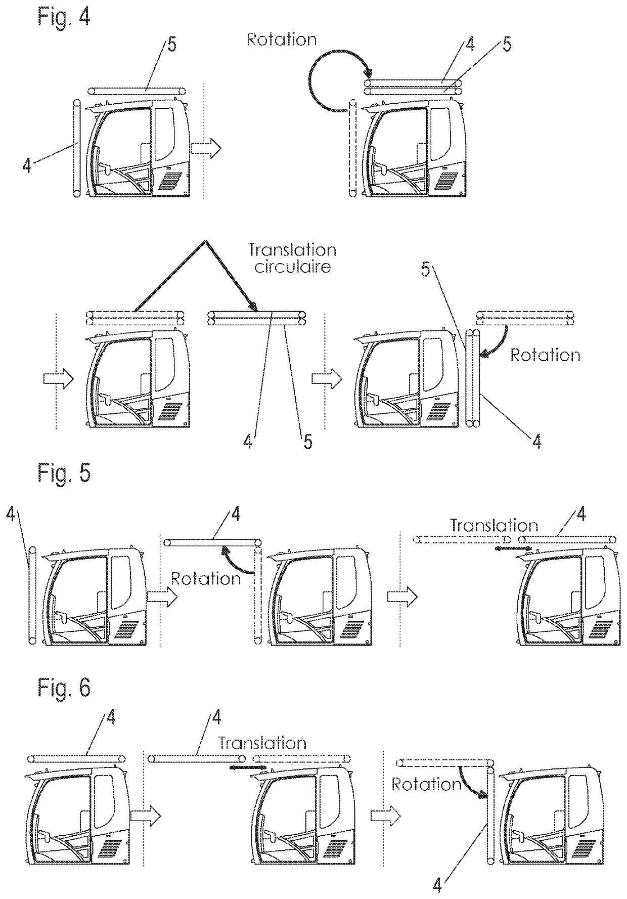 Operator's cabin having a protective grid