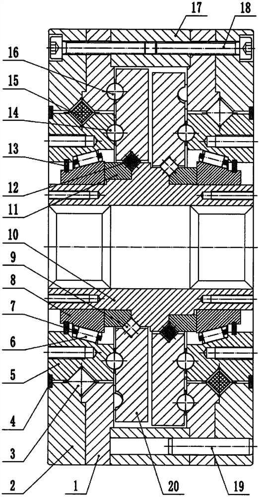 A kind of central symmetric two-stage nested undercut cycloid movable tooth reducer