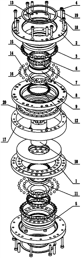 A kind of central symmetric two-stage nested undercut cycloid movable tooth reducer