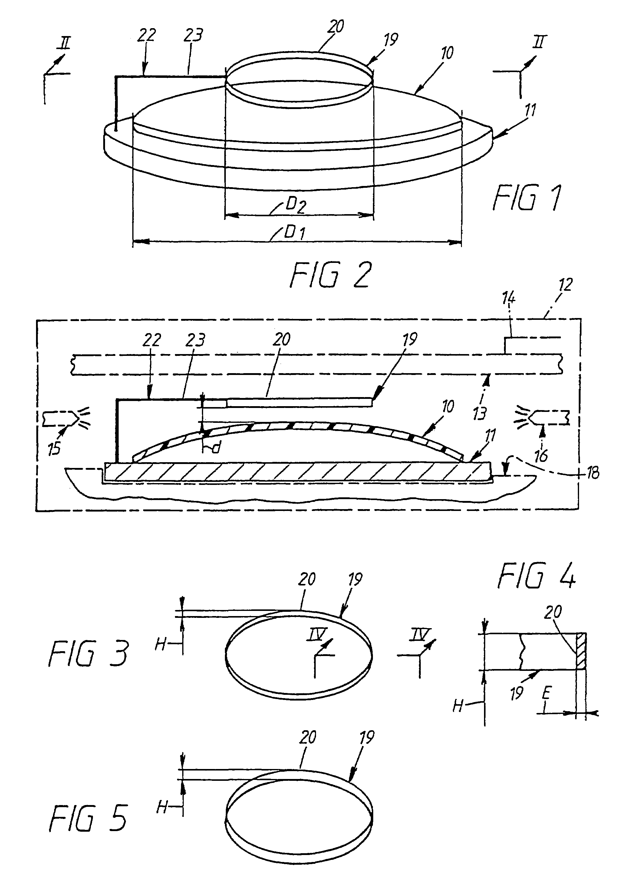 Method for vacuum deposit on a curved substrate