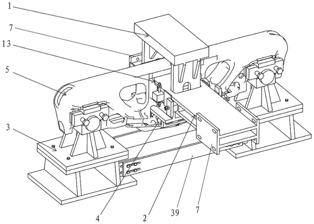 Loading device for fatigue test of railway freight car bogie side frame