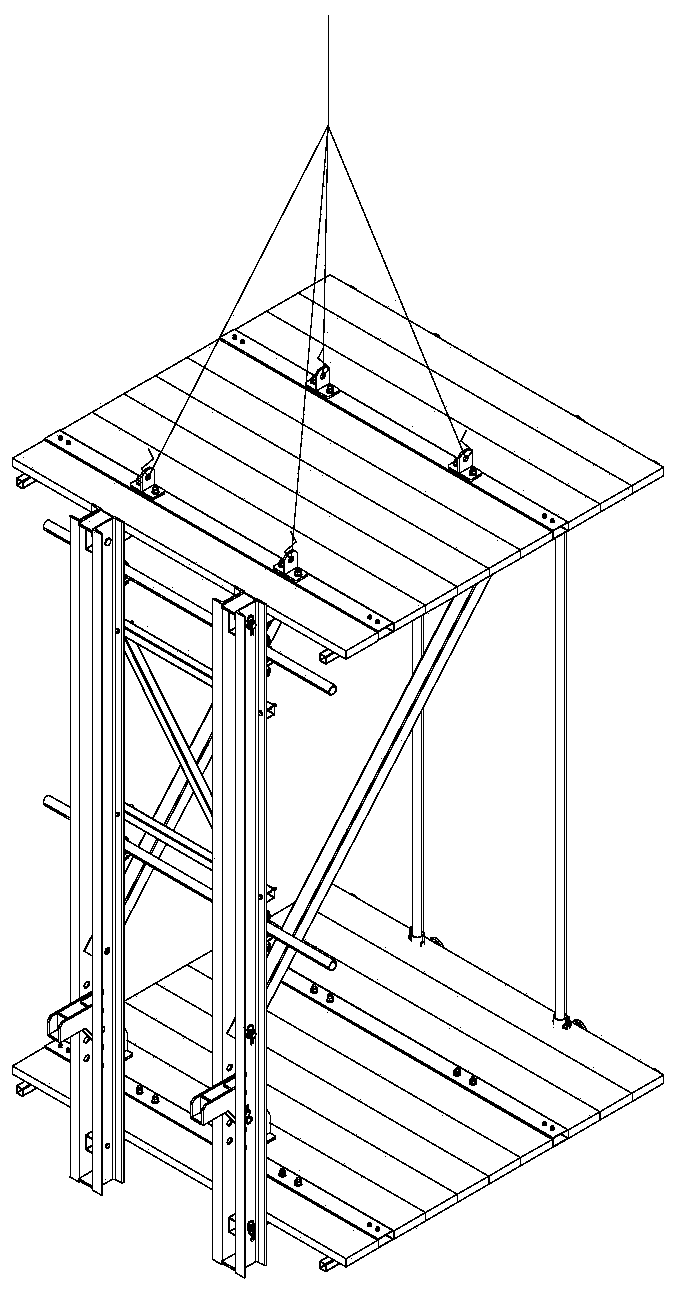 Elevator shaft operating platform and its construction method