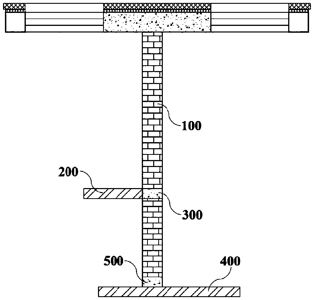 Connecting system for installing ALC light partition walls on brick masonry