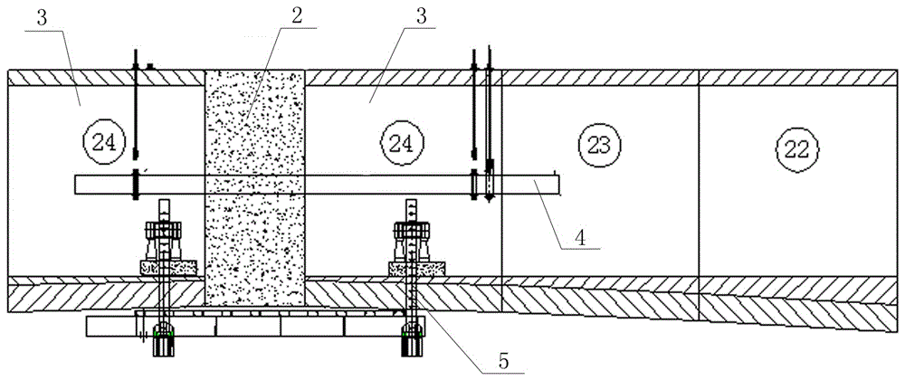Construction method for joint section of continuous rigid frame aqueduct