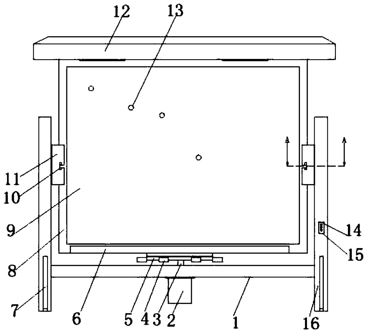 Display board with convenient height adjusting for electronics technical service consultation