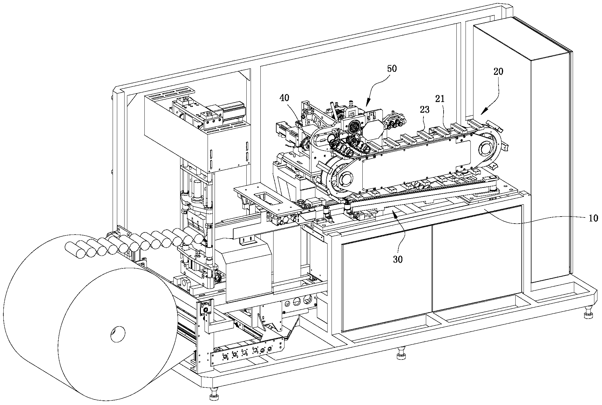 Compression conveying mechanism for bagged spring production